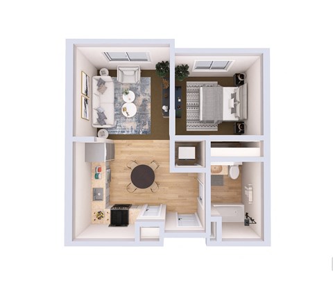 One Bedroom Floorplan at Ovation at Paine Field